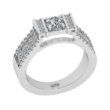 1.36 Ctw VS/SI1 Diamond 10K White Gold Engagement Ring (ALL DIAMOND ARE LAB