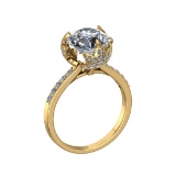 3.10 Ctw VS/SI1 Diamond 14K Yellow Gold Engagement Ring (ALL DIAMOND ARE LA