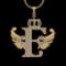 4.47 Ctw VS/SI1 Diamond Prong Set 18K Yellow Gold Letter theme ( E) Necklac