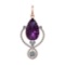 75.18 Ctw SI2/SI1 Amethyst and Diamond Prong Set 14k Rose Gold Pendant (ALL