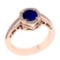 1.02 Ctw VS/SI1 Blue Sapphire and Diamond 14k Rose Gold Engagement Ring