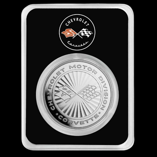 Corvette 1 oz Silver Radial Emblem Flags w/ TEP