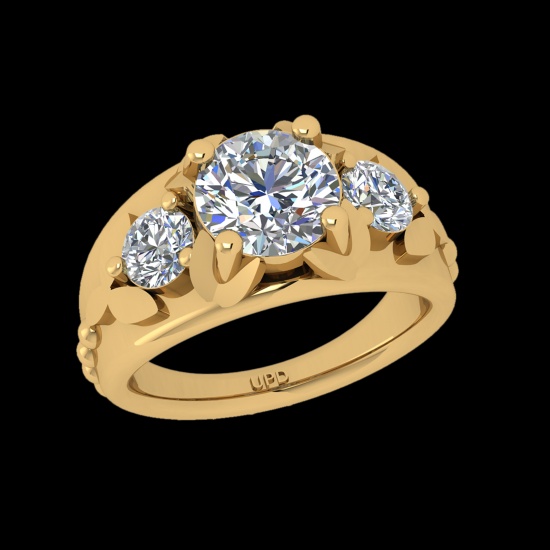1.50 Ctw VS/SI1 Diamond 10k Yellow Gold Engagement Ring (ALL DIAMOND ARE LA