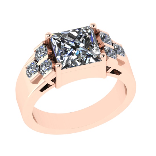 2.60 Ctw VS/SI1 Diamond 14k Rose Gold Engagement Ring (ALL DIAMOND ARE LAB