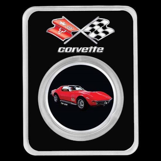 Corvette (1969) Red 1 oz Colorized Silver w/ TEP