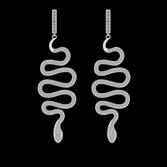 1.52 Ctw VS/SI1 Diamond 10K White Gold Dangling Earrings
