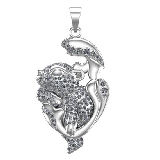1.63 Ctw VS/SI1 Diamond 14k white Gold Pendant (ALL DIAMOND ARE LAB GROWN )