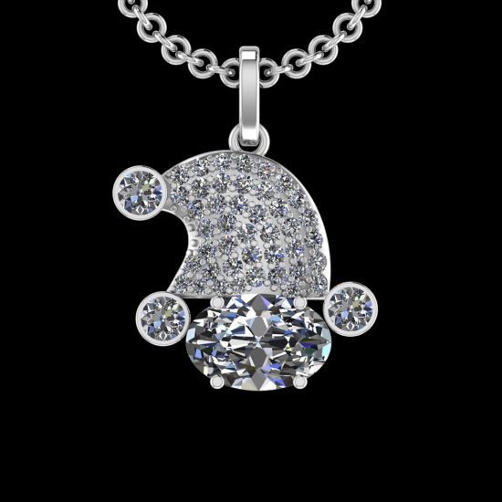 4.36 Ctw VS/SI1 Diamond 10k white Gold Christmas Theme Pandant (ALL DIAMOND