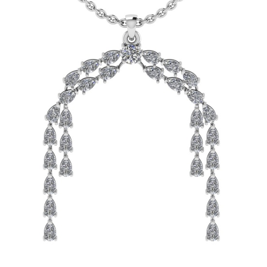 8.00 Ctw VS/SI1 Diamond 10K White Gold Pendant (ALL DIAMOND ARE LAB GROWN)