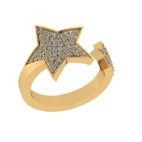 0.48 Ctw VS/SI1 Diamond 14k Yellow Gold Cuslter Engagement Ring