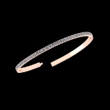 0.64 Ctw VS/SI1 Diamond 14K Rose Gold Half Bangle (ALL DIAMOND ARE LAB GROW