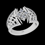 0.64 Ctw VS/SI1 Diamond Prong Set 18K White Gold Engagement Ring
