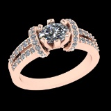 1.25 Ctw VS/SI1 Diamond Prong Set 10k Rose Gold Engagement Ring (ALL DIAMON