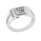 0.54 Ctw VS/SI1 Diamond 10K White Gold Engagement Ring (ALL DIAMOND ARE LAB