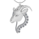 0.48 Ctw SI2/SI1 Diamond 14k white Gold Pendant (ALL DIAMOND ARE LAB GROWN)