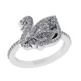 0.73 Ctw VS/SI1 Diamond 14k white Gold Engagement Ring (ALL DIAMOND ARE LAB