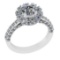 2.87 Ctw VS/SI1 Diamond 14K White Gold Engagement Ring (ALL DIAMOND ARE LAB