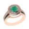 1.81 Ctw VS/SI1 Emerald and Diamond 14k Rose Gold Engagement Halo Ring (LAB