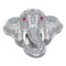 3.09 Ctw VS/SI1 Diamond 14k white Gold Elephant theme Ring (ALL DIAMOND ARE