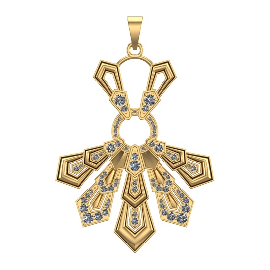 3.33 Ctw SI2/SI1 Diamond Prong Set 14k Yellow Gold Pandant (ALL DIAMOND ARE