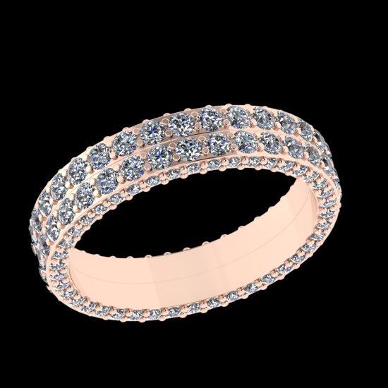 2.27 Ctw VS/SI1 Diamond Prong Set 10K Rose Gold Eternity Band Ring (ALL DIA