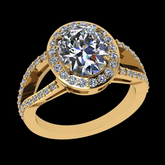 3.08 Ctw VS/SI1 Diamond 10K Yellow Gold Engagement Ring (ALL DIAMOND ARE LA