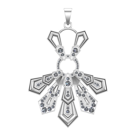 3.33 Ctw SI2/SI1 Diamond Prong Set 14k white Gold Pandant (ALL DIAMOND ARE
