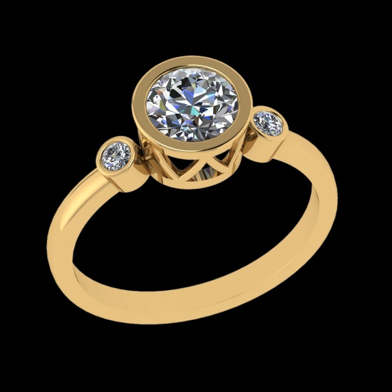 0.91 Ctw VS/SI1 Diamond 10k Yellow Gold Engagement Ring (ALL DIAMOND ARE LA