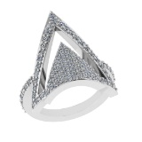 1.02 Ctw SI2/SI1 Diamond Prong Set 14k white Gold Engagement Ring (ALL DIAM