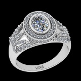 1.46 Ctw VS/SI1 Diamond 10k White Gold Engagement Ring (ALL DIAMOND ARE LAB