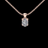 1.20 Ctw VS/SI1 Diamond Style 14 K Rose Gold Solitaire Necklace(ALL DIAMOND