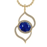 21.73 Ctw VS/SI1 Tanzanite and Diamond 14K Yellow Gold Pendant