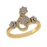 0.55 Ctw SI2/SI1 Diamond 14k Yellow Gold Engagement Ring (ALL DIAMOND ARE L