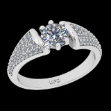 0.95 Ctw VS/SI1 Diamond Prong Set 10k white Gold Engagement Ring( (ALL DIAM