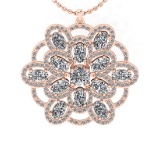 4.28 Ctw VS/SI1 Diamond 14K Rose Gold Necklace (ALL DIAMOND ARE LAB GROWN )