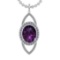 22.50 Ctw VS/SI1 Amethyst and Diamond 14K White Gold Pendant