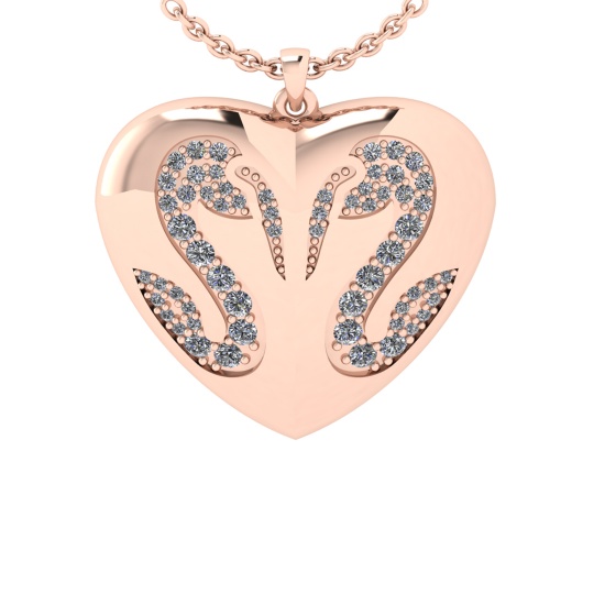 0.36 Ctw VS/SI1 Diamond 14k Rose Gold Pendant (ALL DIAMOND ARE LAB GROWN)