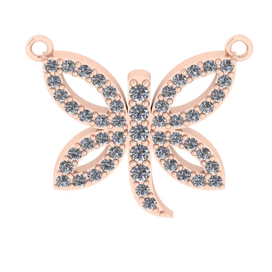 0.63 Ctw VS/SI1 Diamond 14k Rose Gold Pendant (ALL DIAMOND ARE LAB GROWN )