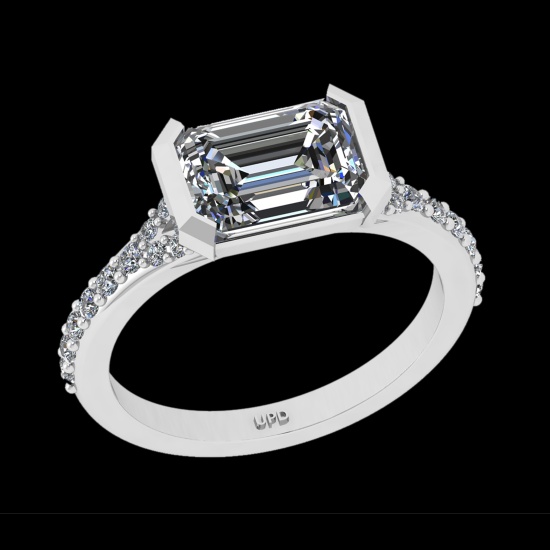 1.99 Ctw VS/SI1 Diamond 10k White Gold Engagement Ring (ALL DIAMOND ARE LAB