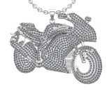 8.71 Ctw VS/SI1 Diamond 14K White Gold Hip Hop Style Necklace (ALL DIAMOND