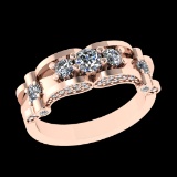 1.03 Ctw VS/SI1 Diamond 10k Rose Gold Engagement Ring (ALL DIAMOND ARE LAB