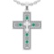 1.96 Ctw VS/SI1 Emerald and Diamond 14k white Gold Pandant Necklace (ALL DI