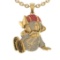 1.51 Ctw VS/SI1 Ruby and Diamond 14K Yellow Gold Hip Hop theme Necklace (AL