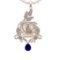 4.41 Ctw VS/SI1 Blue Sapphire and Diamond Prong Set 14K Rose Gold Pendant (