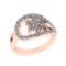 1.05 Ctw VS/SI1 Diamond 14K Rose Gold Cluster Engagement Ring (ALL DIAMOND