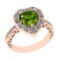 2.52 Ctw VS/SI1 Peridot And Diamond 14K Rose Gold Engagement Ring( ALL DIAM