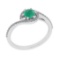 0.69 Ctw VS/SI1 Emerald and Diamond 14K White Gold Engagement Ring (ALL DIA