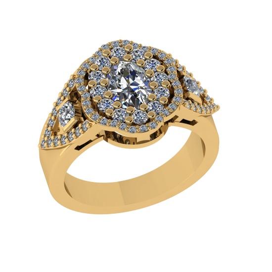 1.73 Ctw VS/SI1 Diamond 14K Yellow Gold Engagement Ring