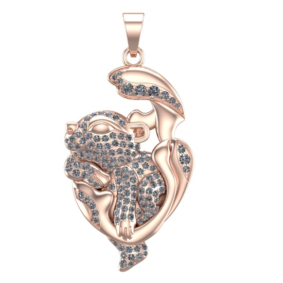1.63 Ctw VS/SI1 Diamond 14k Rose Gold Pendant (ALL DIAMOND ARE LAB GROWN )