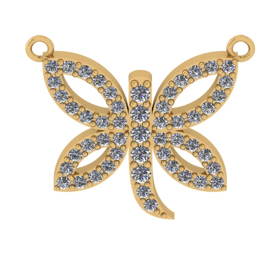 0.63 Ctw VS/SI1 Diamond 14k Yellow Gold Pendant (ALL DIAMOND ARE LAB GROWN